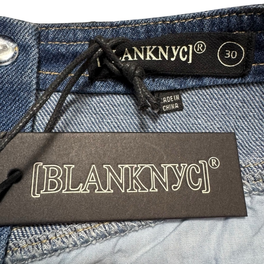 NWT New Blank NYC Denim Coated Metallic Heart Mini Skirt Size 30 - Picture 6 of 7